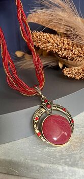 Red Braided Statement Necklace, 3 of 7