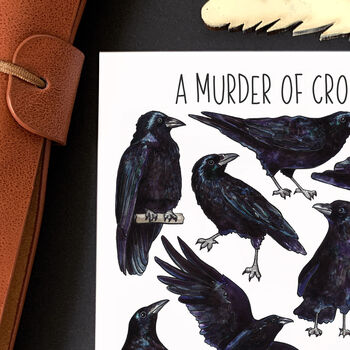 Crows Wildlife Watercolour Postcard, 3 of 9
