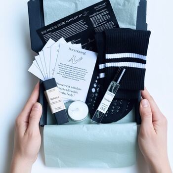 Pilates Balance And Flow Letterbox Gift Set Natural Aromatherapy And Mindful Movement Set, 2 of 7