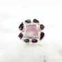 Morganite And Rhodolite Gemstone Sterling Silver Ring, thumbnail 7 of 7