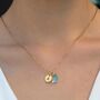 Initial Disc Necklace With Birthstone, thumbnail 2 of 12