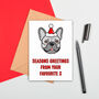 Personalised French Bulldog Portrait Christmas Card, thumbnail 5 of 5