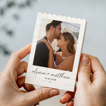 Personalised Couple Memory Block With Photo, 5 of 10