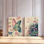 Set Of Two Japanese Meadow Butterfly Art Prints, thumbnail 2 of 4