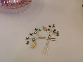 Emerald Green Bridal Hair Pin, 10 of 12