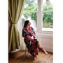 Ladies Blue Carnation Print Cotton Dressing Gown, thumbnail 5 of 7