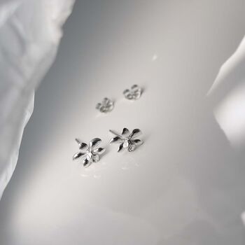 Sterling Silver Daffodil Stud Earrings, 8 of 11