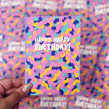 Colourful 'Happy Happy Birthday!' Card, 2 of 6