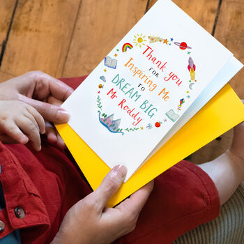 Personalised 'Thank You For Inspiring Me' Teacher Card, 3 of 4