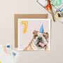 Bulldog 7th Birthday Card, thumbnail 1 of 3