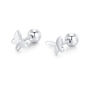Sterling Silver Butterfly 18 G Screw Back Stud Earrings, thumbnail 6 of 12