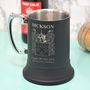 Black Engraved Tankard With Your Family Crest, thumbnail 2 of 2