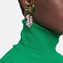 Green Floral Pearl Drop Earrings, thumbnail 2 of 4