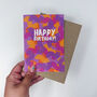 Colourful 'Happy Birthday' Purple Pattern Card, thumbnail 5 of 6