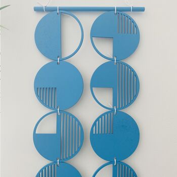 Blue Cut Out Plywood Geometric Wall Art, 4 of 5