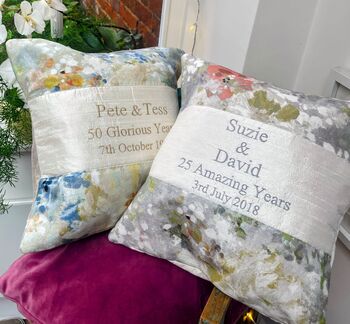 Golden Or Silver Wedding Cushion, 3 of 10
