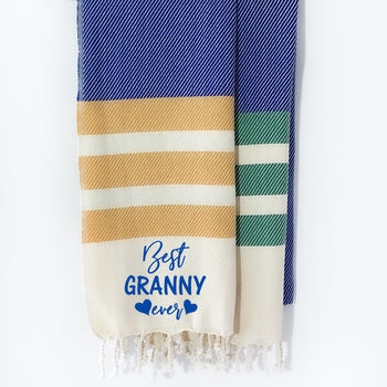 Personalised Cotton Throw Shawl Towel, Gift Set For Friends, 4 of 11