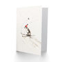 Santa Hat Collie Skiing Dog Lover Xmas Christmas Card, thumbnail 2 of 4