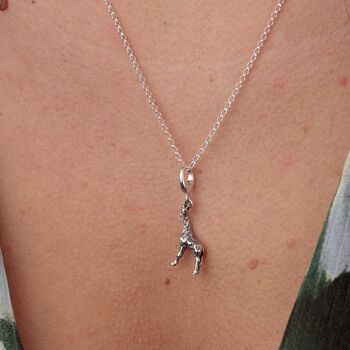 Giraffe Charm Necklace, Sterling Silver Or Gold Plated, 4 of 7