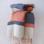 Nordic Herringbone Cotton Throw Blanket, thumbnail 11 of 12