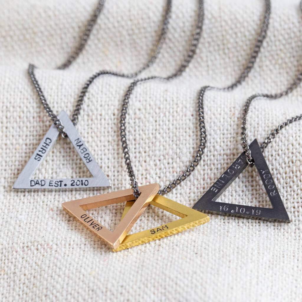 mens triangle pendant