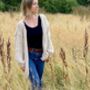 The Hazel Knitted Cardigan In White, thumbnail 3 of 4