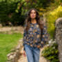 Indian Cotton Midnight Marigold Printed Top, thumbnail 4 of 4