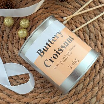 Buttery Croissant Wood Wick Candle Bakery Inspired For Autumn, 2 of 5