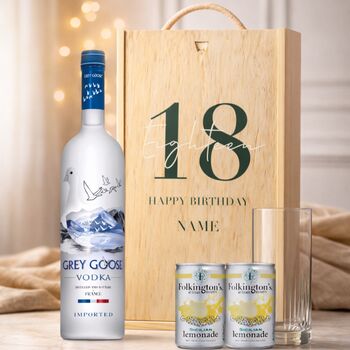 Personalised 18th Birthday Vodka Gift Set With Custom Lid, 5 of 11