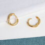 Classic Gold 10mm Wavy Huggie Hoop Earrings, thumbnail 3 of 8