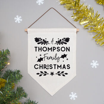 Personalised Family Christmas Banner Flag, 4 of 4