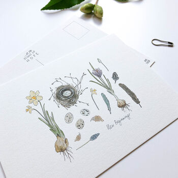 ‘New Beginnings’ Set Of Spring Friendship Postcards, 3 of 3