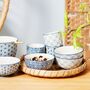 Set Of Four Japandi Assorted Pattern Bowls, thumbnail 1 of 3
