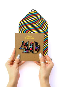 Handmade Retro 40th Birthday Greeting Card, 3 of 4