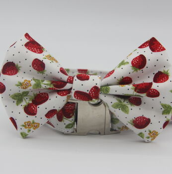 White Strawberry Dog Bow Tie, 9 of 10