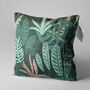 Green Decorative Pillow Cover With Tropical Leaves, thumbnail 3 of 7