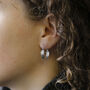Sterling Silver Angelic Feather Hoop Earrings, thumbnail 2 of 5