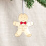 Personalised Festive Gingerbread Man Hanging Decoration, thumbnail 1 of 2