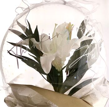 Personalised Floral Lily In Bubble Balloon, 5 of 8