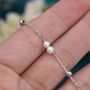 Sterling Silver Delicate Pearl Beaded Bracelet, thumbnail 6 of 10