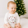 Personalised First Christmas Bodysuit / Babygrow Wreath, thumbnail 1 of 7