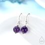 Sterling Silver Natural Amethyst Bead Hook Earrings, thumbnail 1 of 12