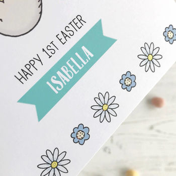 Floral Easter Chick, Personalised Card, 3 of 5