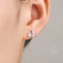 Tiny Hydrangea Bouquet Cz Stud Earrings, thumbnail 5 of 12