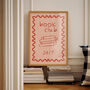 Book Club Wall Print | Red And Pink, thumbnail 1 of 3