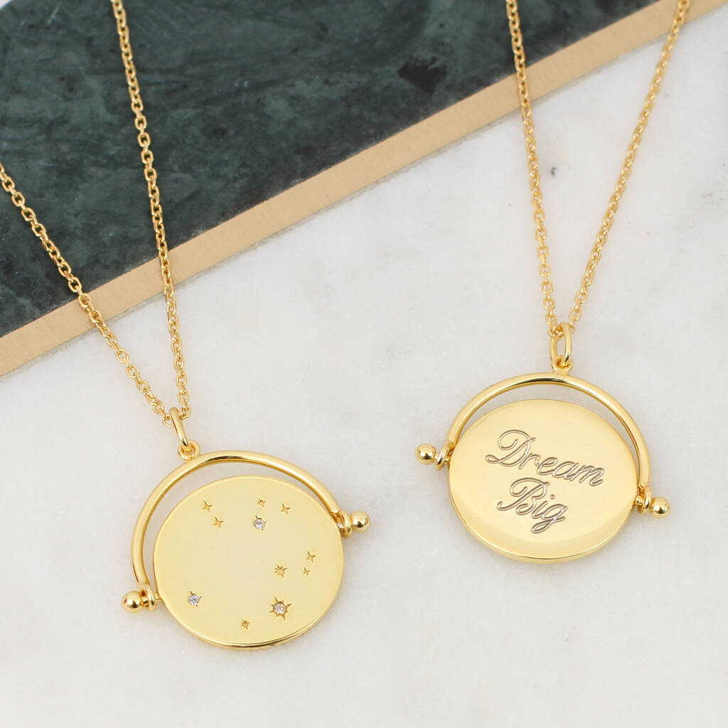 Personalised Gold Plated Constellation Spinner Necklace, 1 of 4