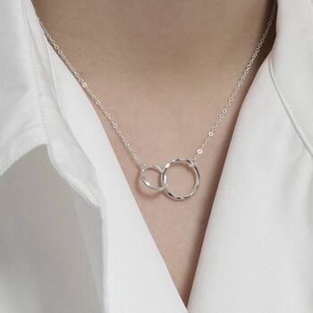 Mother And Daughter Sterling Infinity Circles Necklace, 3 of 4