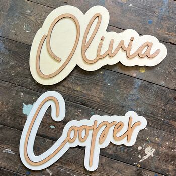 Wooden Layered Name Sign, 4 of 5