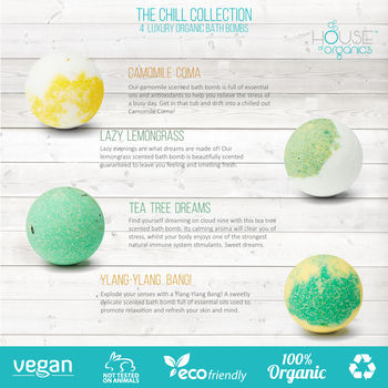 Chill Collection Organic Bath Bomb Gift Set, 3 of 4