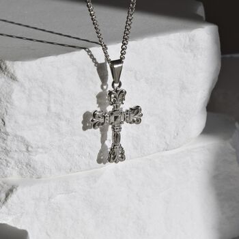 Crucifix Necklace Man, Handmade 316 L Stainless Steel, 2 of 4